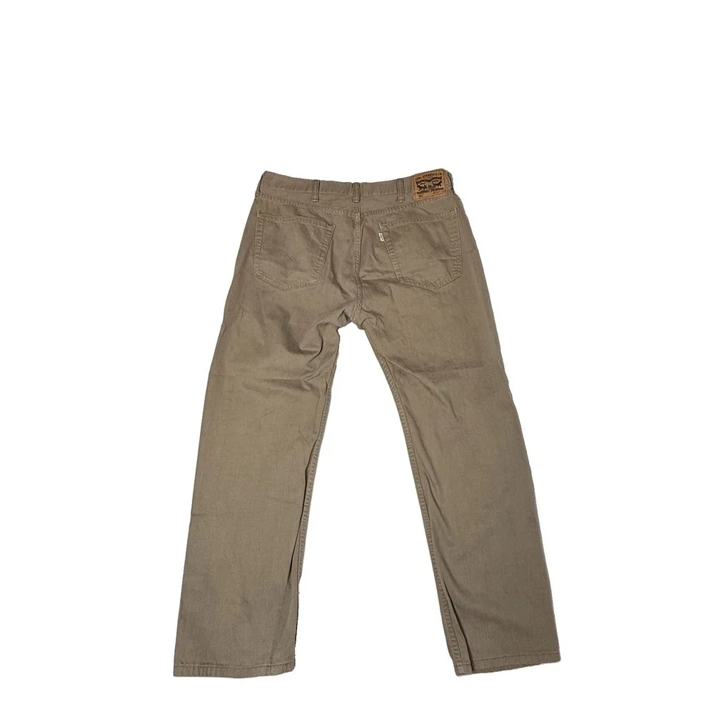 Levi's 505 Regular Fit Khaki Jeans Men's 38x30 Beige Straight Leg Cotton